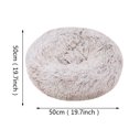 thumbnail image 2 of PureCasa Soft Plush Cute Dog Cat Bed, Washable Non-Slip Fluffy Pet Bed for Fall Winter, Calming Donut Cushion Sleeping Pad for Small Cats Dogs, Home Decor, Round, 1 Pack, M 20"x20", Coffee, 2 of 4