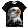 thumbnail image 6 of felwors Women's America 250th Anniversary T-Shirt – Bald Eagle, Statue of Liberty & NYC Skyline on American Flag, Patriotic Tee for 4th of July Events (Black, M), 6 of 7