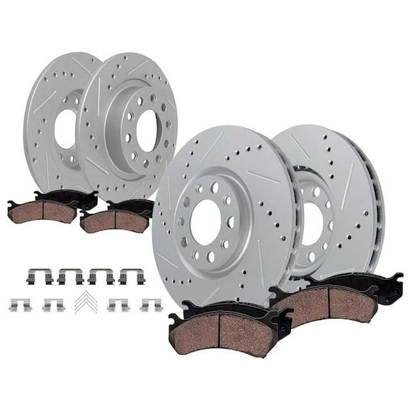 Front and Rear Brake Pad and Rotor Kit - Compatible with 2013 - 2016 Dodge Dart 2014 2015