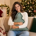 thumbnail image 5 of Christmas Tree Shaped Throw Pillow with Vintage Gingham Check Pattern and Ruffled Edge for Holiday Couch Bed and Winter Home Decor 14.56 by 13.77 inch Green, 5 of 7