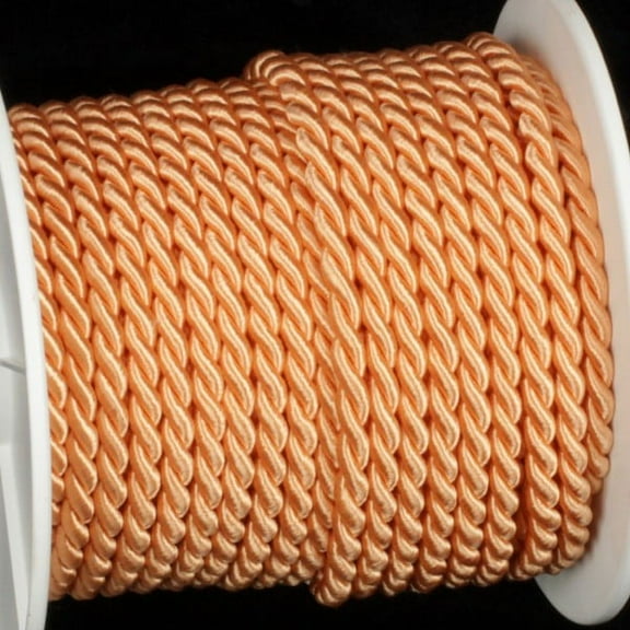 The Ribbon People Peach Orange Braided Cording Wired Craft Ribbon 0.25" x 27 Yards