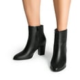 thumbnail image 4 of BURUDANI Women Chunky Block-Heel Ankle Booties Side-Zip Comfort for Office, Date & Street Style, 4 of 7