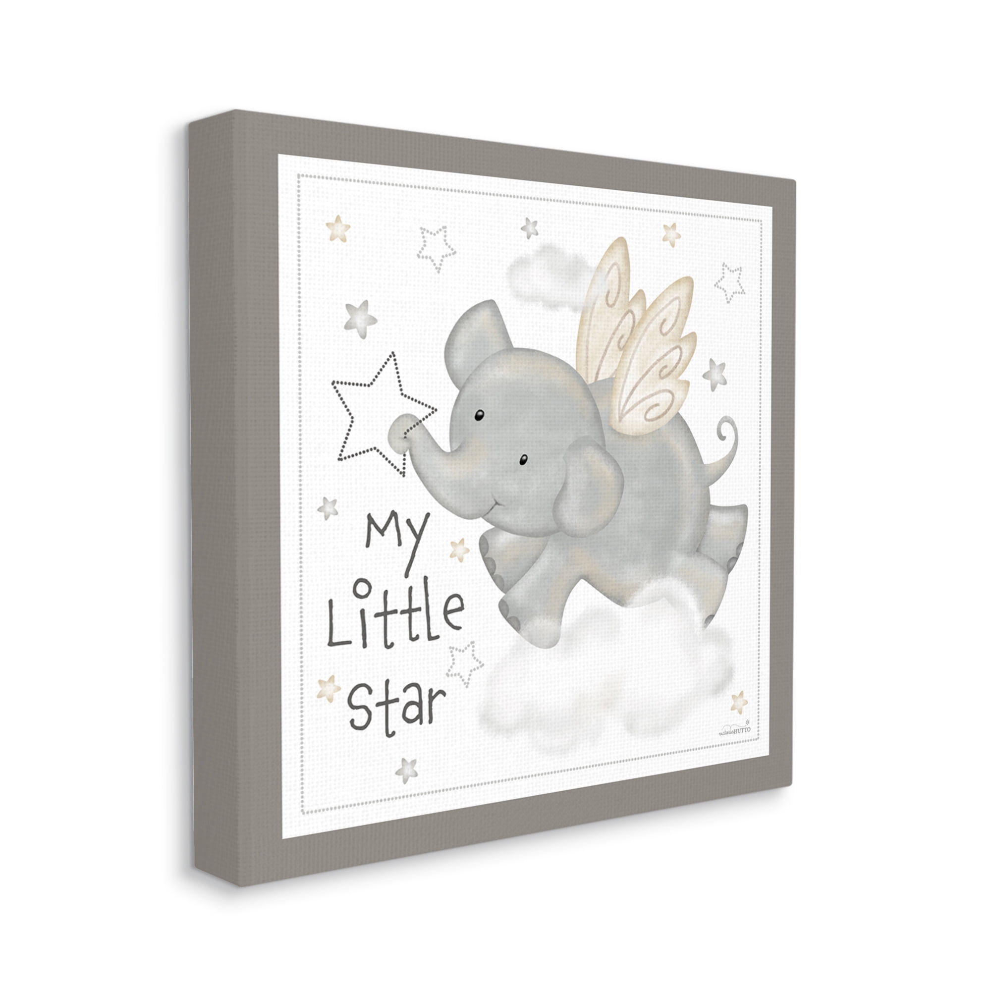 Stupell Industries My Little Star Elephant Animals & Insects Painting Gallery Wrapped Canvas Print Wall Art, 24 x 24