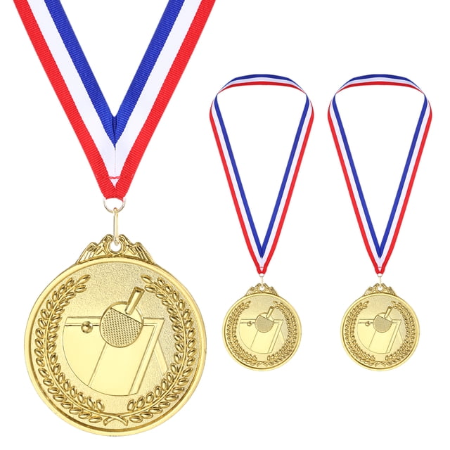 Medallas de Tenis de Mesa Doradas Uxcell de 2.6", 3 Pcs Medallas de Premio de Tenis de Mesa