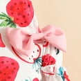 thumbnail image 6 of IBTOM CASTLE Baby Girl 1st Birthday Outfit Cow Print Romper Summer Sleeveless Jumpsuit Ruffle Backless Sunsuit Dress with Headband Cake Smash Photo Shoot Clothes 0-3 Months Pink Strawberry, 6 of 8