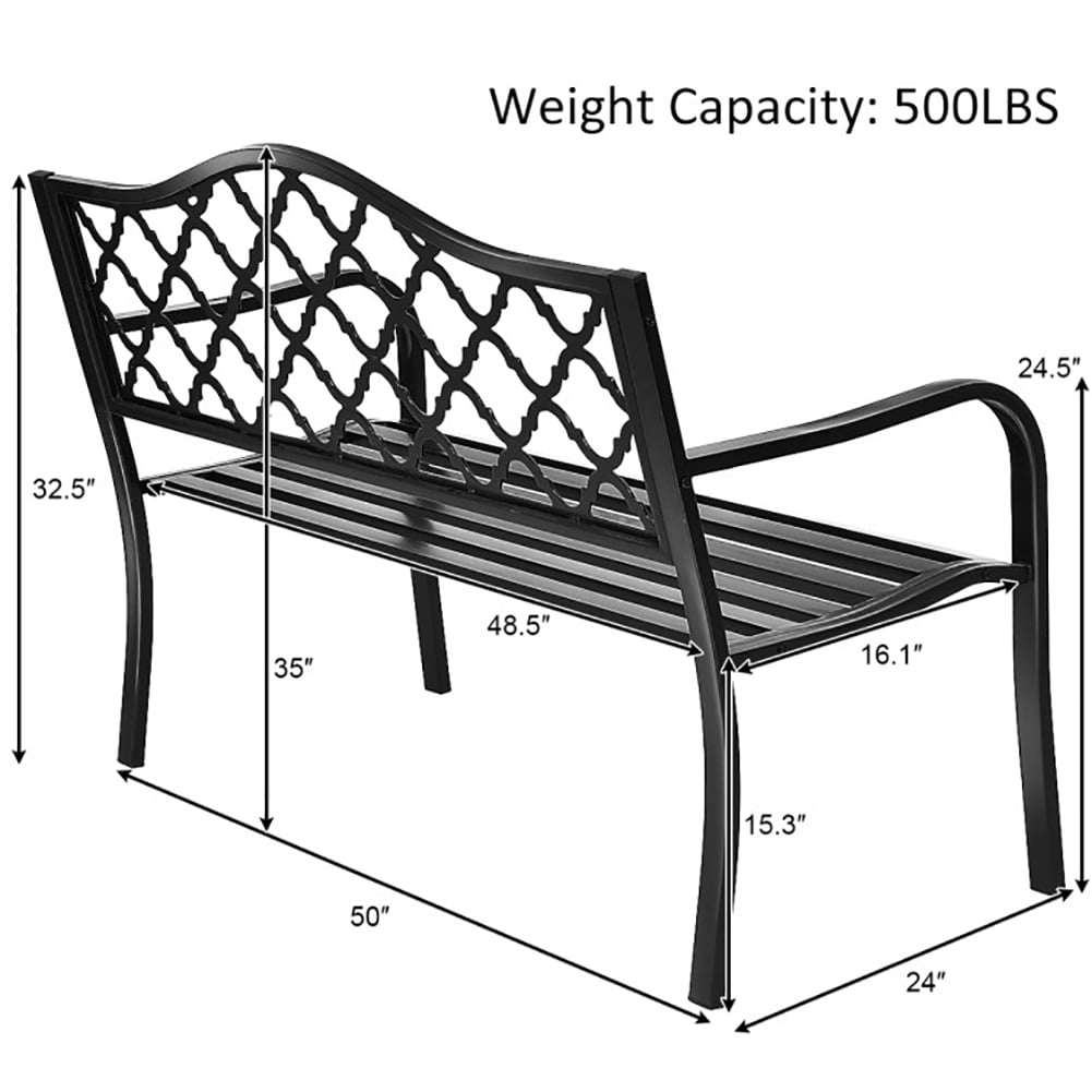 Aimee Lii 50 Inch Patio Garden Bench Loveseats, Outdoor Patio Furniture, Lawn Chairs