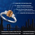 thumbnail image 2 of Gem Stone King 925 Silver and 10K Yellow Gold Brown Tiger Eye and White Created Sapphire Engagement Ring for Women | 1.75 Cttw | Oval 8X6MM | Gemstone Birthstone | Size 7, 2 of 6