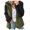 Army Green, variant on Fesfesfes Coat for Womens Warm Faux Coat Jacket Winter Splicing Zipper Solid Long Sleeve Outerwear