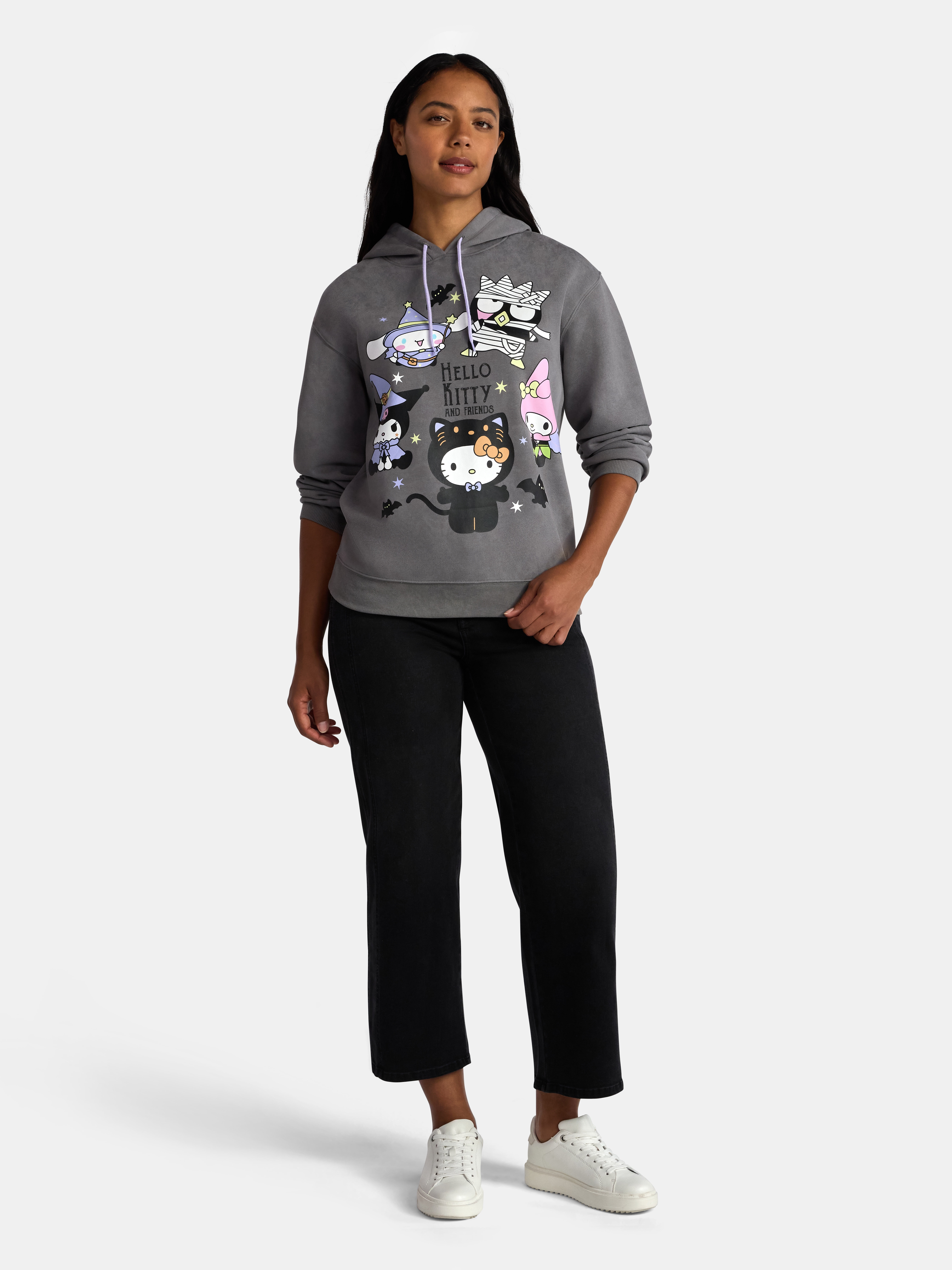 Hello Kitty and Friends Women's Halloween Graphic Pullover Hoodie Sweatshirt, Sizes XXS-XXL