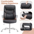 thumbnail image 5 of edx Leather Home Office Desk Chair, Big and Tall Chair with Ergonomic High Back, 300lbs, Black, 5 of 7