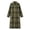 H1988_Army Green, variant on Plaid Trench Coat Women Long Sleeve Lapel Button Down Casual Loose Winter Jacket with Pockets