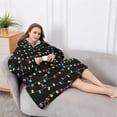 thumbnail image 5 of Oversized Wearable Blanket Hoodie,Multicolor Christmas Light Pattern Sherpa Blanket Hoodie with Super Pockets,Super Warm Fuzzy Pullover for Women & Men, 5 of 6