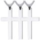 thumbnail image 1 of Medalla de la Fe CrossSmoo03 3Pzas Plata Collar Cruz Lisa Dije 2.8x4.9cm Metal., 1 of 3