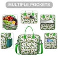 thumbnail image 2 of White Green Dinosaurs Floral Pattern Womens Lunch Box for Work,Insulated Large Lunch Bag for Tween and Teen,Loncheras Para Mujer,Leakproof Adult Lunch Bag for Work,Beach,Travel,Picnic,Camping, 2 of 7