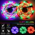 thumbnail image 3 of 8PCS 5M/16.5ft 300 LEDs Strip Lights TeqHome Color Changing RGB Lights44-Key IR Remote Control Cuttable & Dimmable IP65 Waterproof for Home Christmas Party Decoration, 3 of 12