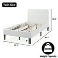 thumbnail image 4 of Costway Twin Upholstered Bed Frame Button Tufted Headboard Mattress Foundation Beige, 4 of 10