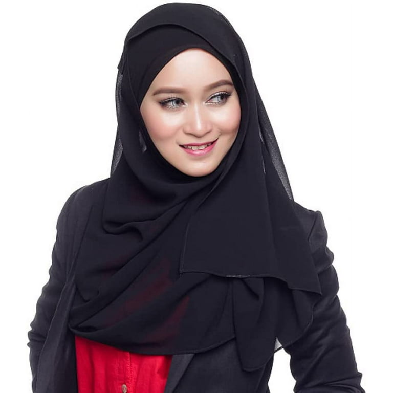 Square Scarf With Half Niqab Set in Grey - Super Breathable