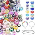 thumbnail image 4 of 120pcs European Large Hole Beads, Assorted European Craft Bead Mixed Color Lampwork Murano Spacer Beads for DIY Necklace Bracelet Jewelry Making Black(10pc per Style), 4 of 7
