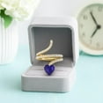 thumbnail image 3 of 7MM Heart Shape Wrap Bypass Ring Natural Lapis 925 Silver Gold Vermeil Women Valentines Day Gifts Rings, 3 of 6