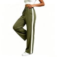 thumbnail image 6 of Hurxie Wide Leg Sweatpants Women High Waisted Baggy Sweat Pants Elastic Elevated Seams Loose Active Pants with Pockets Army Green,M, 6 of 6
