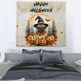 thumbnail image 3 of Happy Halloween Pug Witches Hat Pumpkin Carving Tapestry Dog Lover Gifts Wall Hanging Backdrop Home Decor - 02019, 3 of 5