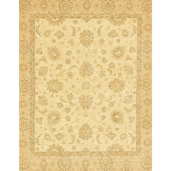 Ahgly Company Machine Washable Indoor Rectangle Abstract Mustard Yellow Area Rugs, 4' x 6'