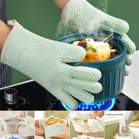 

Ultra-Thick Heat-Resistant Baking Glove - Reusable Non-Slip Texture - Easy to Clean - Anti-Scald Silicone - High-Temperature Resistant Oven Baking Mitt - Kitchen Supplies (1Pc)