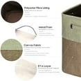 thumbnail image 6 of Sea Team 3-Pack Extra Large Storage Basket Set, Trunk Organizer, Clothes Toys Bin, 22 x 15 x 13 Inches, Rectangular Canvas Fabric Collapsible Shelf Box with Handles, Olive & Lime, 6 of 7