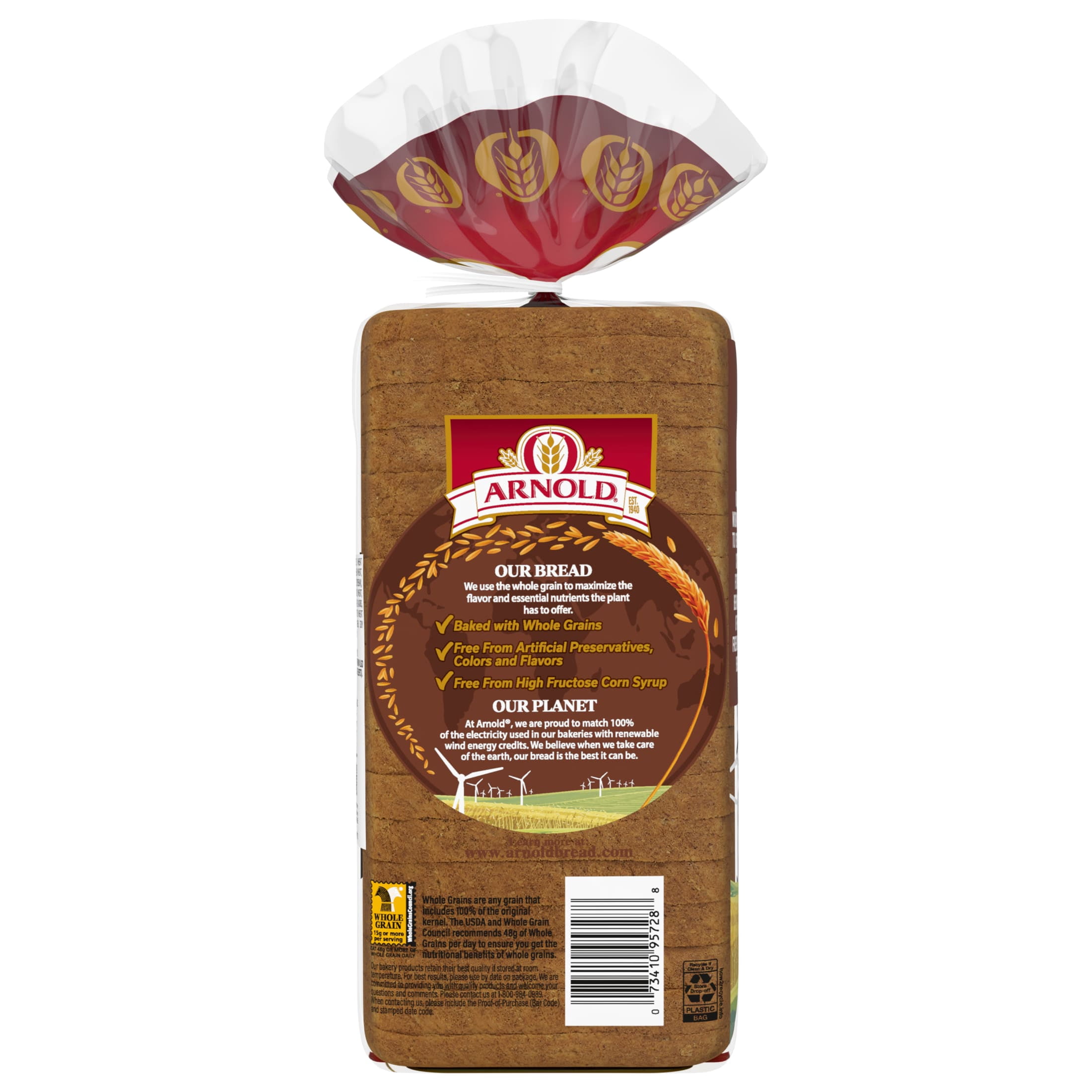 Arnold Small Slice Whole Wheat Bread, 18 oz