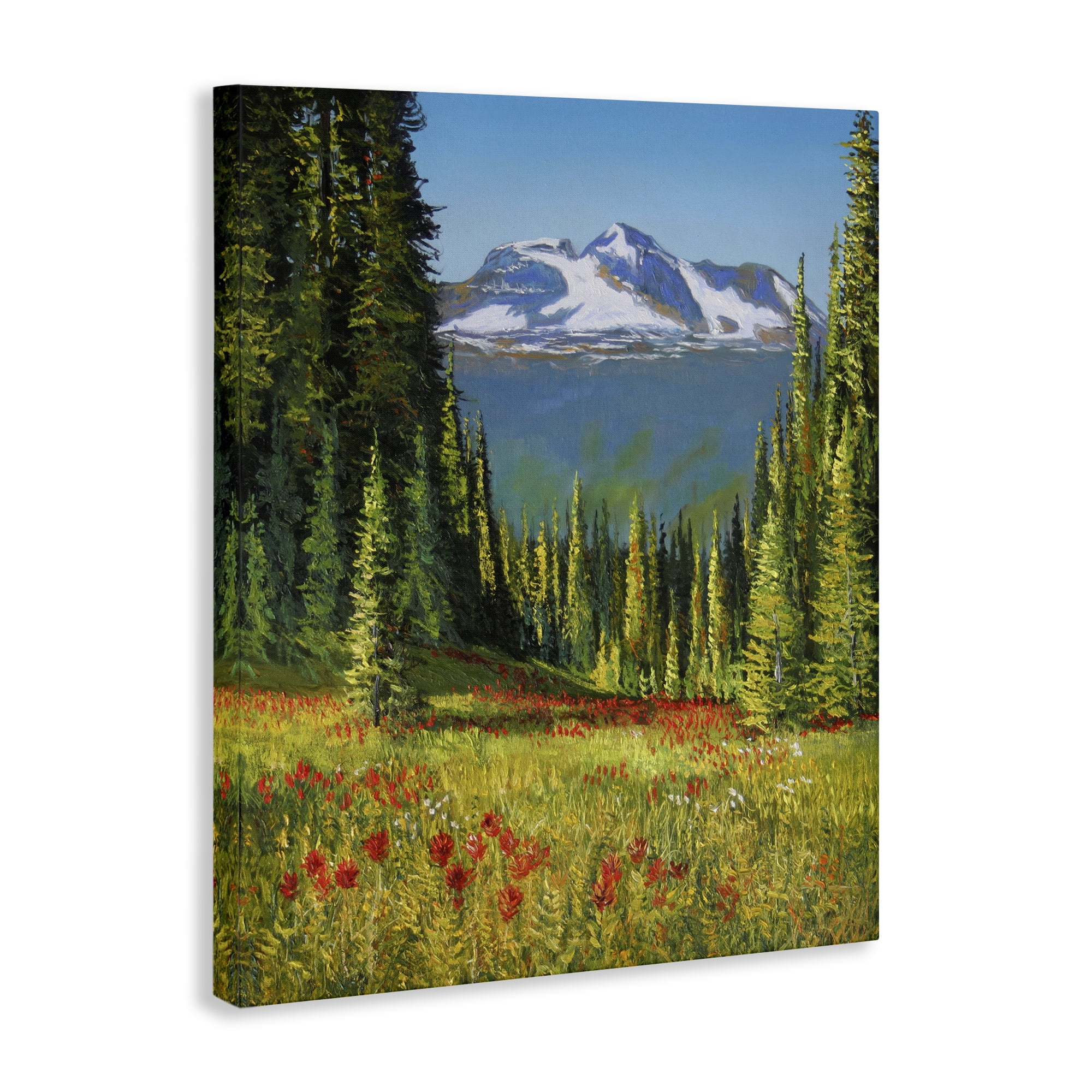 Stupell Industries Alpine Valley Meadow Landscape & Nature Painting Wrapped Canvas Art Print Wall Art, 30 x 40