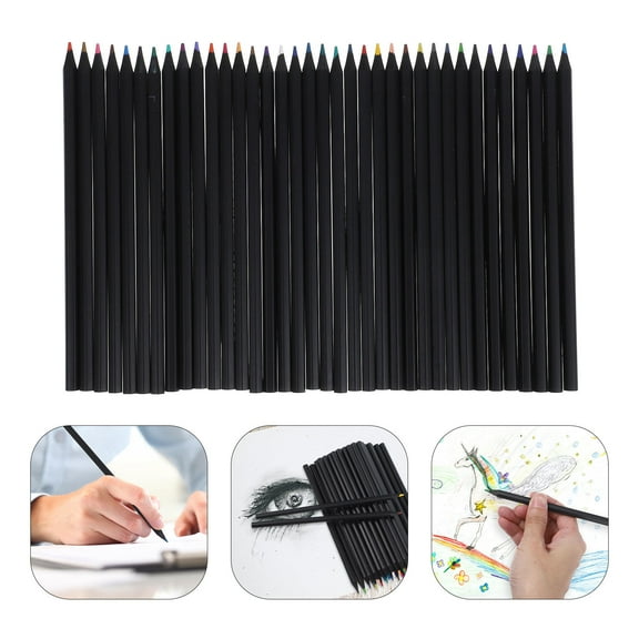 MLINS Multi Color Art Pencils for Decoration with Smooth Writing Experience Black 36pcs