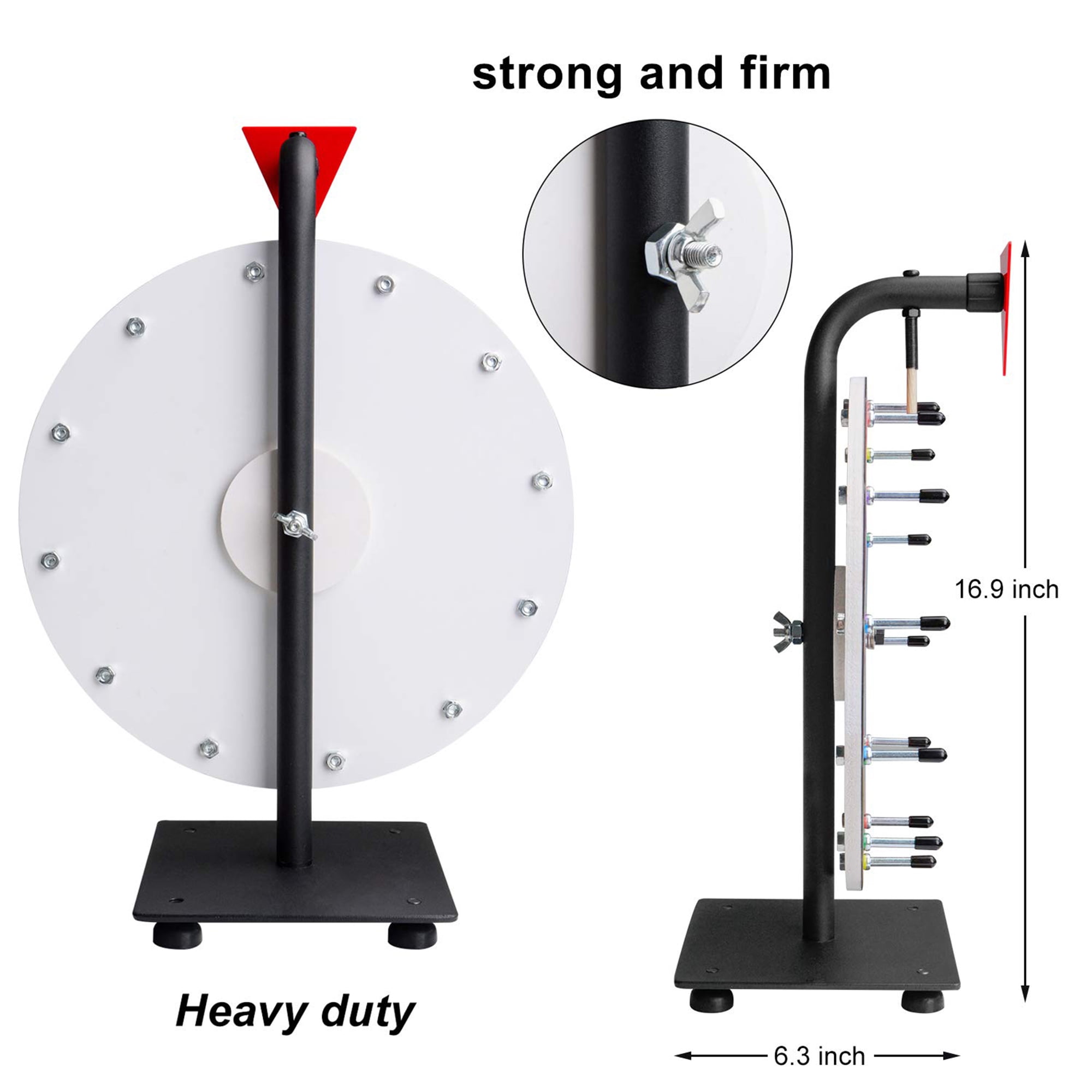 12 Inch Heavy Duty Spinning Prize Wheel - 12 Slots Color Tabletop Roulette Wheel of Fortune - Spin The Wheel with Dry Erase Marker and Eraser Win The Fortune Spin Game for Carnival and Trade Show