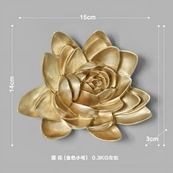NUOLUX Flower Wall Decor 3D Resin Lotus Wall Hanging Decor Flower Wall Art Decor for Bedroom Living Room