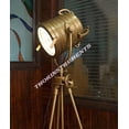 thumbnail image 2 of Thor Big Vintage Designs Searchlight Adjustable Tripod Floor Lamp - Brass Finish Industrial Nautical Floor Lamp, 2 of 3