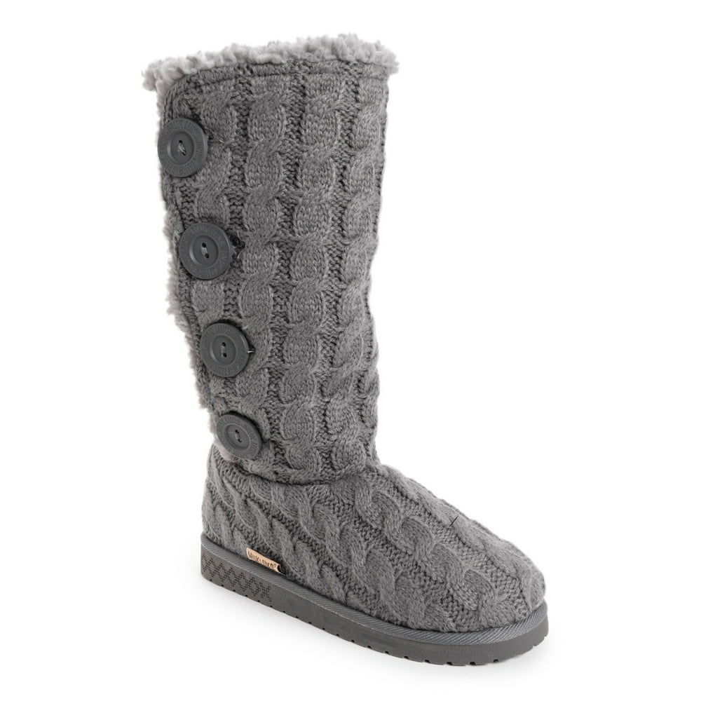 Muk Luks Muk Luks Women's Lilyana Faux Fur Lined Side Button Knit