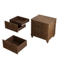 thumbnail image 5 of GZXS 2-Pack Mid Century Modern Nightstands with 3 Drawers, Fluted Bedside Tables with Hidden Storage, for Bedroom, Entryway, Closet, Small Space, Walnut, 5 of 9