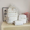 thumbnail image 5 of Clearance！Polka Dot Backpack Set 3Pcs Cute Daypack Kawaii Nylon Backpacks for Travel Daily Use White, 5 of 8
