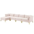 thumbnail image 1 of Sectional Sofa Set, Velvet, Pink, Modern Contemporary Urban Design, Living Lounge Room Hotel Lobby Hospitality, 1 of 10