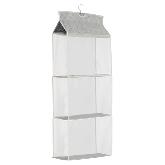 Wosthever Bolsa protectora gruesa de Material no tejido, bolsa colgante transparente de gran capacidad a prueba de polvo, bolsa de almacenamiento Almacenamiento y organización del hogar Beige 3 capas