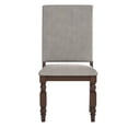 thumbnail image 5 of Weston Home Patterson Dark Oak Finish Upholstered Dining Chairs, Gray Linen (Set of 2), 5 of 6