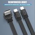 thumbnail image 4 of 15cm/50cm/100cm Flat Silicone USB to Double Type C Cable 90 Degree Angled for Fast Charging 66W and Data Transfer, 4 of 8