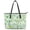 Clover Music Notes Print, variant on Uourmeti Green Shamrocks Handbag for Travel, Leather Tote Bag with Waterproof Lightweight Saddle Handbag