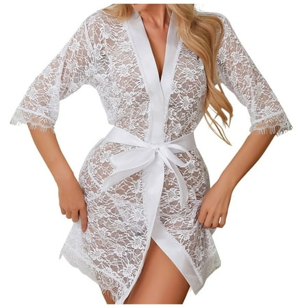 Midwennn Sexy Lingerie Sexy Women s Lace Hollow Out Robe Sex Suit Sexy Lingerie for Women plus Size Womens Sexy Lingerie with Garter Stockings
