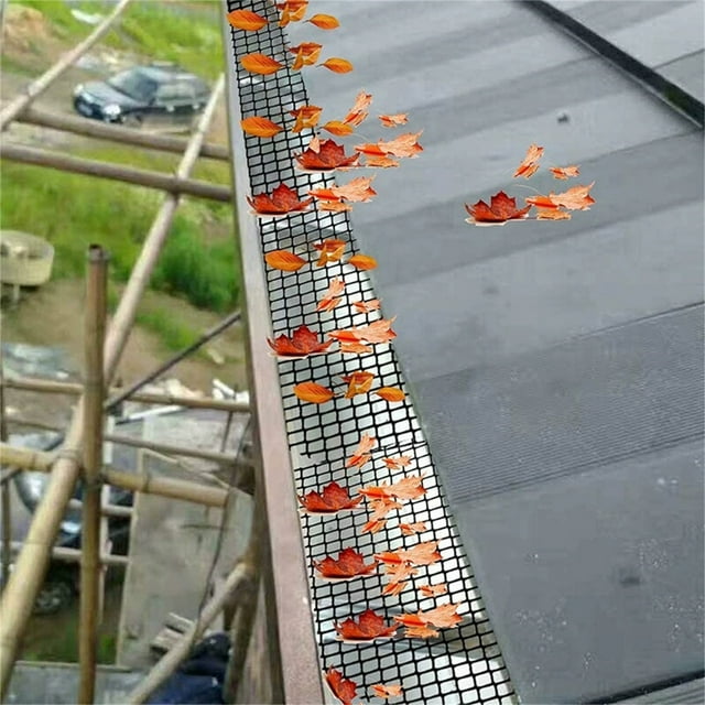 Gutter Drainage Cover Net – Mesh Leaf Guard to Prevent Debris Clogging Downspouts & Drainage