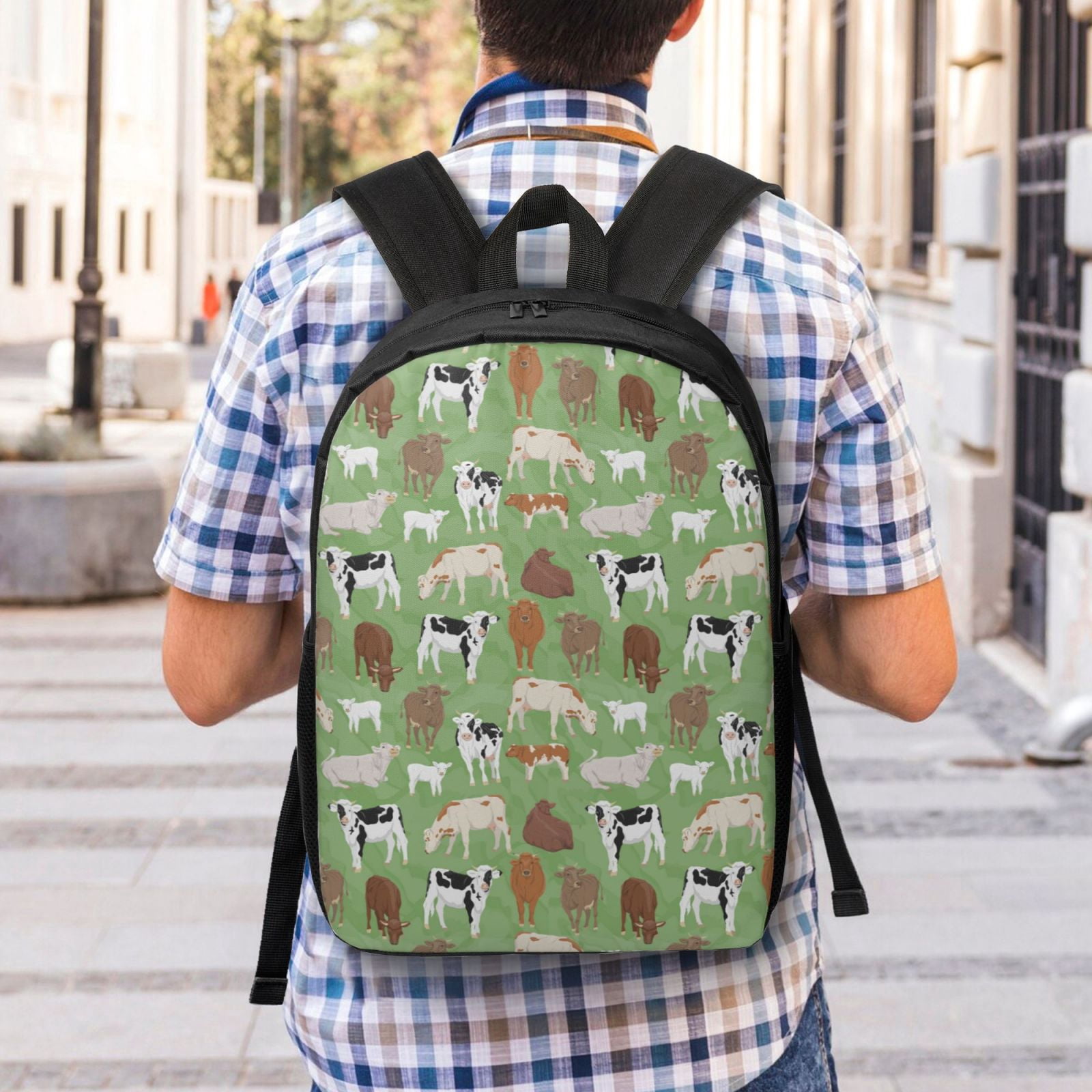 Xecao Cows And Calves print Travel Backpack, Large Computer Backpack for Men Women, College School Rucksack Book Bag