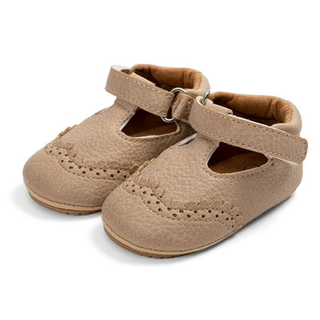

Baby Girls Cute Moccasinss Soft Sole Flower Trim Leather Flats