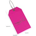 thumbnail image 3 of PU Leather Luggage Tages Practical Luggage Labels Card Tages Boardings Travel Suitcases Tages with Steel Loops for Bags rose red, 3 of 4
