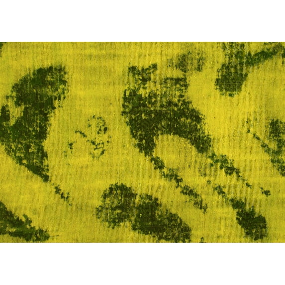 Ahgly Company Indoor Rectangle Abstract Yellow Modern Area Rugs, 7' x 10'