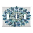 thumbnail image 2 of 2 Gang Light Switch Cover Plate Mandala Peacock Feathers Wall Plate Decorate Electrical Outlet Cover Plates 4.56”x4.48”, 2 of 8