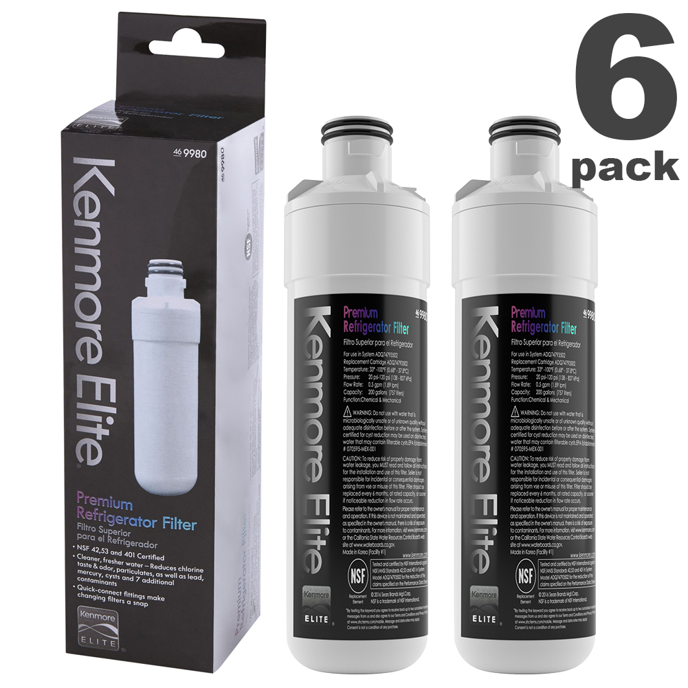 6Packs Kenmore Elite 9980 LT1000PC Refrigerator Water Filter Compatible
